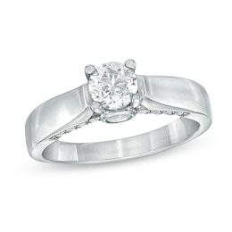 Previously Owned - 1 CT. T.W. Diamond Engagement Ring in 14K White Gold (J/I2)