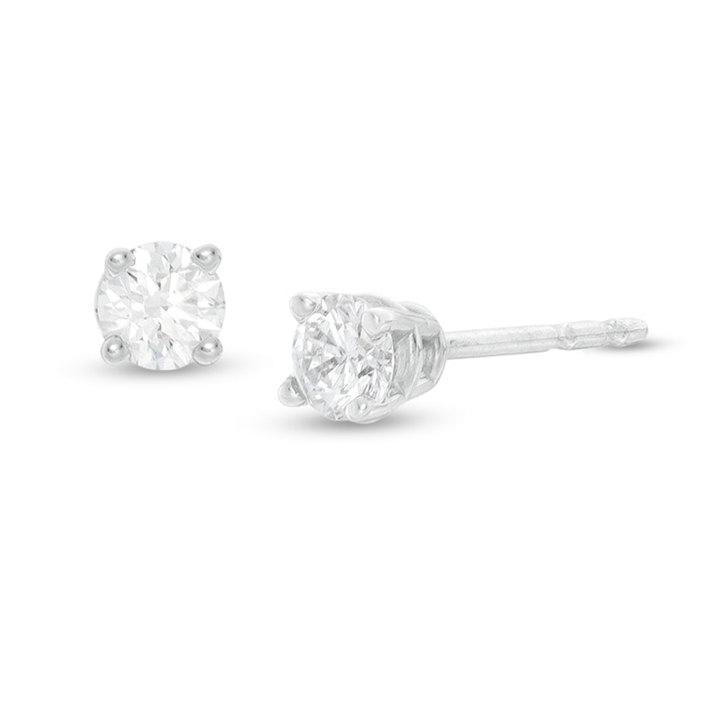 Main Image 1 of Previously Owned - 1/5 CT. T.W. Diamond Solitaire Stud Earrings in 14K White Gold