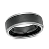 Thumbnail Image 1 of Previously Owned - 8.0mm Satin Stepped Edge Wedding Band in Two-Tone IP Tantalum