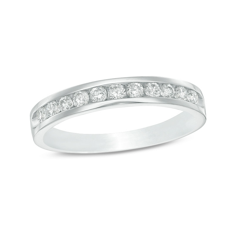 Previously Owned - 1/5 CT. T.W. Diamond Channel-Set Band in 10K White Gold