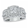 Thumbnail Image 0 of Previously Owned - 1-1/2 CT. T.W. Diamond Layered Framed Cluster Ring in 10K White Gold