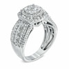 Thumbnail Image 1 of Previously Owned - 1-1/2 CT. T.W. Diamond Layered Framed Cluster Ring in 10K White Gold