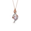 Thumbnail Image 0 of Previously Owned - 7.5 - 8.0mm Pink Cultured Freshwater Pearl and Diamond Accent Pendant in 10K Rose Gold