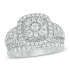 Thumbnail Image 1 of Previously Owned - 1-3/4 CT. T.W. Diamond Frame Cluster Bridal Set in 14K White Gold