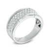 Thumbnail Image 2 of Previously Owned - Men's 1 CT. T.W. Diamond Three Row Wedding Band in 10K White Gold