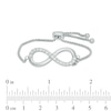 Thumbnail Image 2 of Previously Owned - Lab-Created White Sapphire Infinity Bolo Bracelet in Sterling Silver - 9.0"