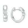 Thumbnail Image 0 of Previously Owned - 1/10 CT. T.W. Diamond Solitaire Huggie Hoop Earrings in Sterling Silver