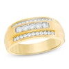 Thumbnail Image 0 of Previously Owned - Men's 1/2 CT. T.W. Diamond Three Row Satin Band in 10K Gold