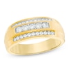 Thumbnail Image 1 of Previously Owned - Men's 1/2 CT. T.W. Diamond Three Row Satin Band in 10K Gold
