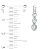 Previously Owned - 1/2 CT. T.W. Diamond Three Stone Drop Earrings in 14K White Gold (I/I2)