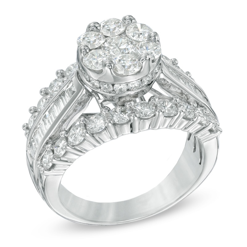Main Image 2 of Previously Owned - 3 CT. T.W. Composite Diamond Engagement Ring in 14K White Gold