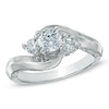 Thumbnail Image 0 of Previously Owned - 1 CT. T.W. Diamond Three Stone Swirl Engagement Ring in 14K White Gold