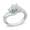 Thumbnail Image 1 of Previously Owned - 1 CT. T.W. Diamond Three Stone Swirl Engagement Ring in 14K White Gold