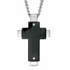 Thumbnail Image 2 of Previously Owned - Men's Diamond Accent Cross Pendant in Two-Tone Stainless Steel - 24"
