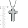 Thumbnail Image 3 of Previously Owned - Men's Diamond Accent Cross Pendant in Two-Tone Stainless Steel - 24"