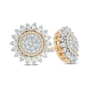 Previously Owned - 1/3 CT. T.W. Composite Diamond Sunburst Stud Earrings in 10K Gold