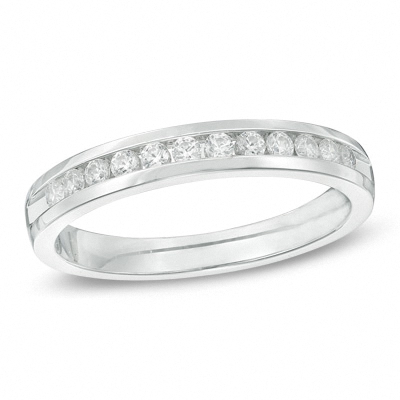 Previously Owned - 1/4 CT. T.W.  Diamond Anniversary Band in 14K White Gold (I/SI2)