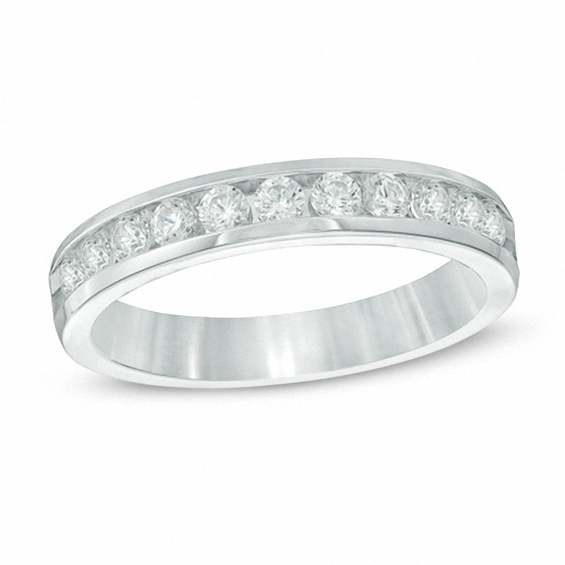 Main Image 1 of Previously Owned - 1/2 CT. T.W. Diamond Anniversary Band in 14K White Gold (I/SI2)
