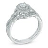 Thumbnail Image 2 of Previously Owned - 1/2 CT. T.W. Diamond Oval Frame Loose Braid Bridal Set In 10K White Gold
