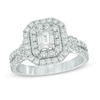 Thumbnail Image 1 of Previously Owned - 1-1/2 CT. T.W. Emerald-Cut Diamond Frame Engagement Ring in 14K White Gold (I/I1)