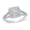 Thumbnail Image 1 of Previously Owned - 1/2 CT. T.W. Diamond Square Frame Split Shank Ring in 10K White Gold