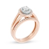 Thumbnail Image 2 of Previously Owned - 3/4 CT. T.W. Diamond Double Oval Frame Split Shank Bridal Set in 10K Rose Gold