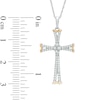 Thumbnail Image 2 of Previously Owned - 1/5 CT. T.W. Diamond Flared Cross Pendant in 10K White Gold
