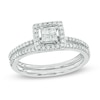Thumbnail Image 0 of Previously Owned - 1/2 CT. T.W. Quad Princess-Cut Diamond Frame Bridal Set in 10K White Gold