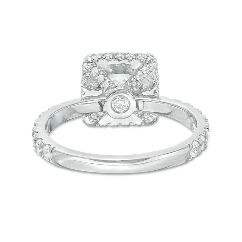 Main Image 3 of Previously Owned - YOU by Jean Dousset™ 2-1/5 CT. T.W. Princess-Cut Diamond Engagement Ring in 14K White Gold (I/SI2)