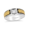 Previously Owned - Enchanted Disney Men's 1/5 CT. Diamond Solitaire Crown Band in 14K Two-Tone Gold