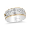 Thumbnail Image 1 of Previously Owned - Enchanted Disney Men's 1/2 CT. T.W. Diamond Satin Wedding Band in 14K Two-Tone Gold