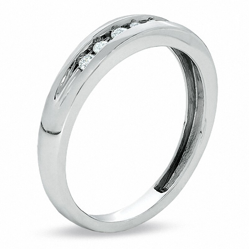 Main Image 2 of Previously Owned - 1/6 CT. T.W. Diamond Wedding Band in 10K White Gold