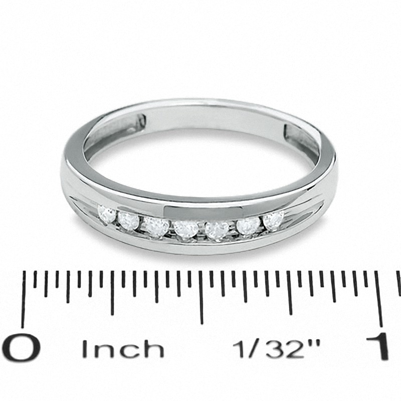 Main Image 3 of Previously Owned - 1/6 CT. T.W. Diamond Wedding Band in 10K White Gold