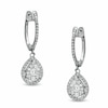 Previously Owned - 1/2 CT. T.W. Diamond Teardrop-Shaped Cluster Earrings in 10K White Gold