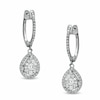 Thumbnail Image 0 of Previously Owned - 1/2 CT. T.W. Diamond Teardrop-Shaped Cluster Earrings in 10K White Gold