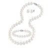 Thumbnail Image 1 of Previously Owned-8.0-9.0mm Freshwater Cultured Pearl Necklace, Bracelet and Earrings Set in 14K White Gold-17"