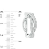 Previously Owned - 3/4 CT. T.W. Diamond Double Row Twisted Hoop Earrings in 10K White Gold