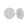 Thumbnail Image 1 of Previously Owned - 1 CT. T.W. Diamond Cluster Frame Stud Earrings in 10K White Gold