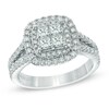Thumbnail Image 1 of Previously Owned - Vera Wang Love Collection 1-1/5 CT. T.W. Quad Princess-Cut Diamond Engagement Ring in 14K White Gold