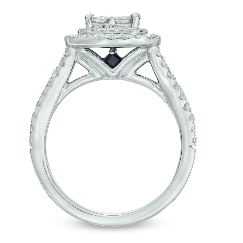 Previously Owned - Vera Wang Love Collection 1-1/5 CT. T.W. Quad Princess-Cut Diamond Engagement Ring in 14K White Gold