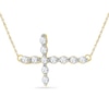Thumbnail Image 1 of Previously Owned - 1/20 CT. T.W. Diamond Sideways Cross Necklace in 10K Gold