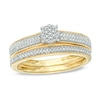 Thumbnail Image 1 of Previously Owned - 1/4 CT. T.W. Diamond Cluster Bridal Set in 10K Gold