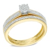 Thumbnail Image 2 of Previously Owned - 1/4 CT. T.W. Diamond Cluster Bridal Set in 10K Gold