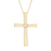Thumbnail Image 1 of Previously Owned - Diamond Accent Solitaire Cross Pendant in 10K Gold