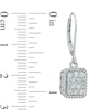 Thumbnail Image 2 of Previously Owned - 3/4 CT. T.W. Multi-Diamond Rectangular Cluster Frame Drop Earrings in 10K White Gold