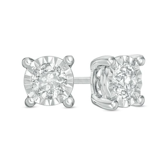 Previously Owned - 1/2 CT. T.W. Diamond Solitaire Stud Earrings in 10K White Gold Previously Owned - 1/2 CT. T.W. Diamond Solitaire Stud Earrings in 10K White Gold