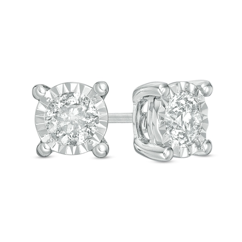 Previously Owned - 1/2 CT. T.W. Diamond Solitaire Stud Earrings in 10K White Gold