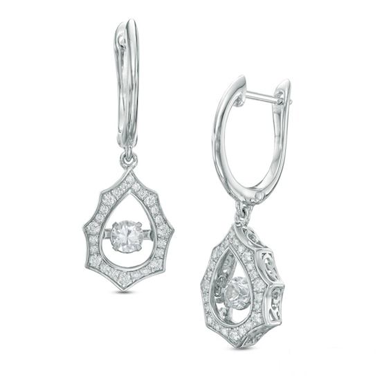 Previously Owned - Unstoppable Love™ 1/2 CT. T.W. Diamond Starburst Drop Earrings in 10K White Gold Previously Owned - Unstoppable Love™ 1/2 CT. T.W. Diamond Starburst Drop Earrings in 10K White Gold