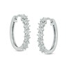 Thumbnail Image 1 of Previously Owned - 1/4 CT. T.W. Diamond Star Hoop Earrings in 10K White Gold
