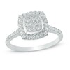 Thumbnail Image 1 of Previously Owned - 1/2 CT. T.W. Composite Diamond Square Frame Engagement Ring in 10K White Gold